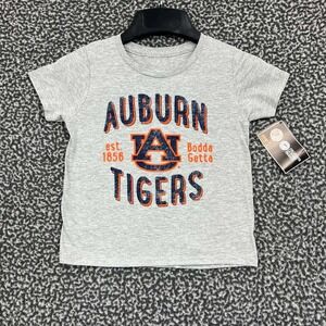 Auburn Tigers Shirt Kids 4T Gray Genuine Stuff Short‎ Sleeve Round Neck New